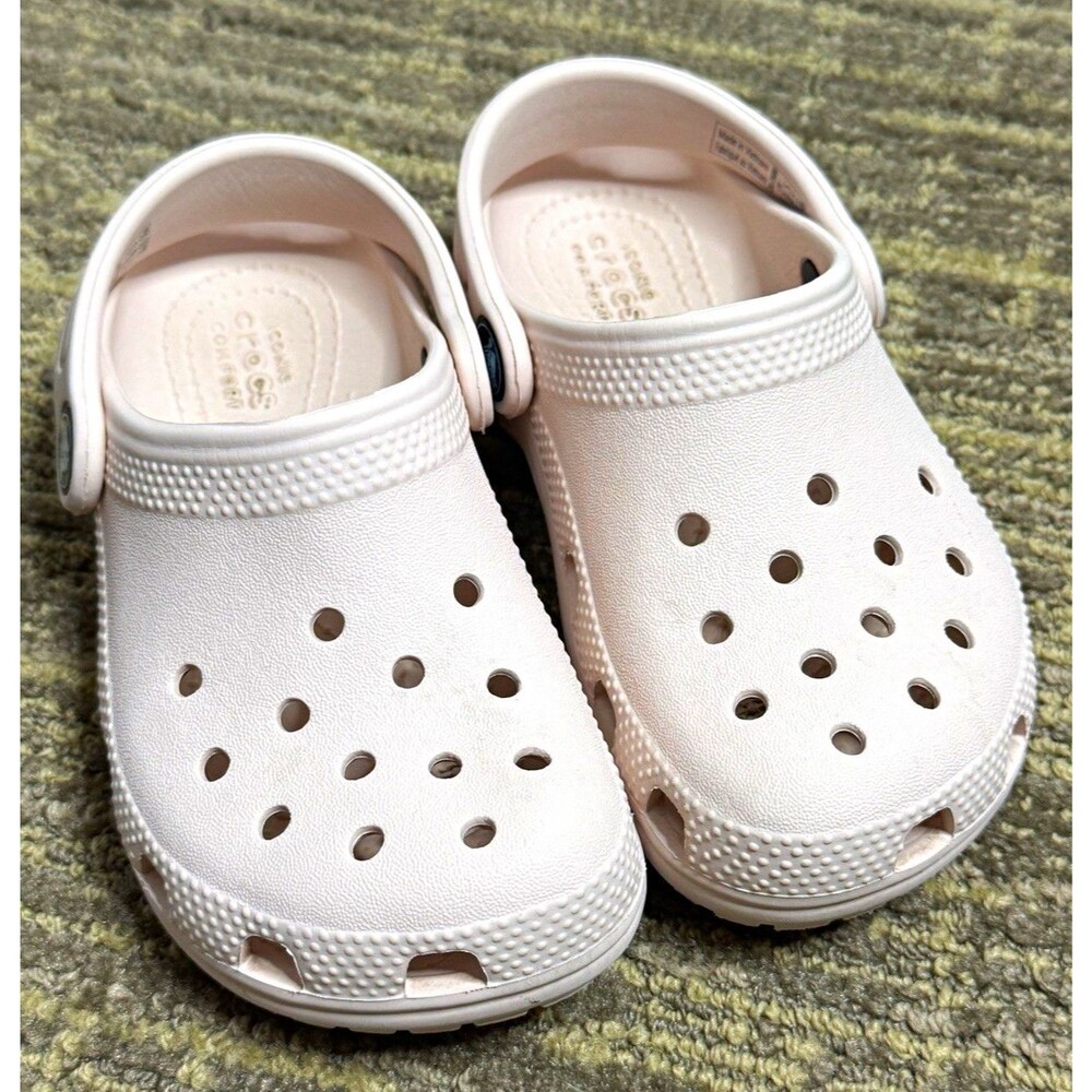 Toddler Crocs Classic Clog Kids C10 pale pink Slip-On Clogs w/ Heel Strap
